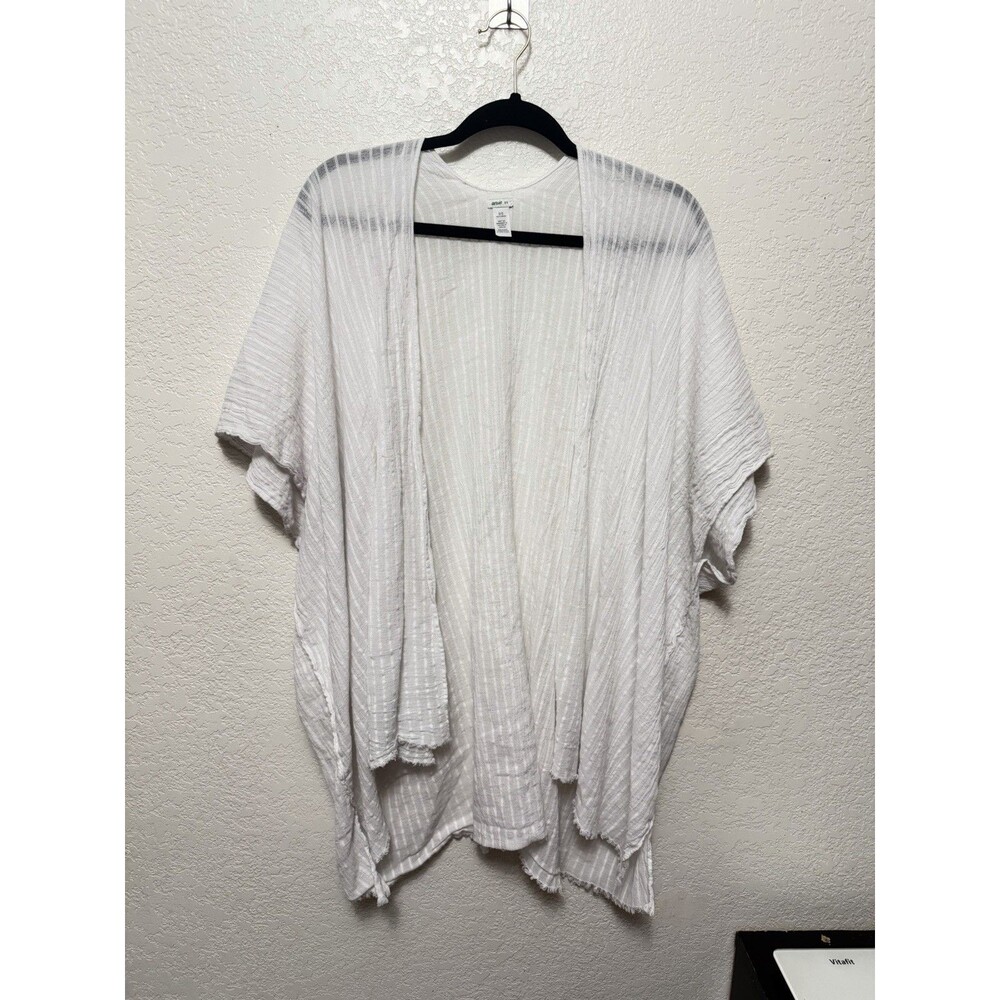 Aerie White Open Front Kimono Swim Cover Semi Sheer One Size Vacation Resort